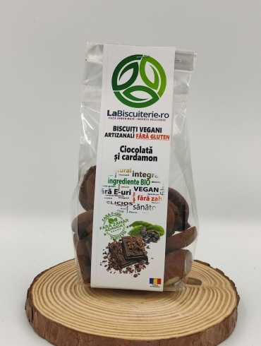 Biscuiti Vegani Artizanali Fara Gluten cu Ciocolata si Cardamo, 140g 