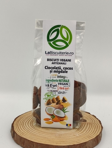 Biscuiti Vegani Artizanali cu Ciocolata, Cocos si Migdale, 140g