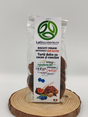 Biscuiti Vegani Artizanali Fara Gluten, Turta Dulce cu Cacao si Coacaze, 140g 