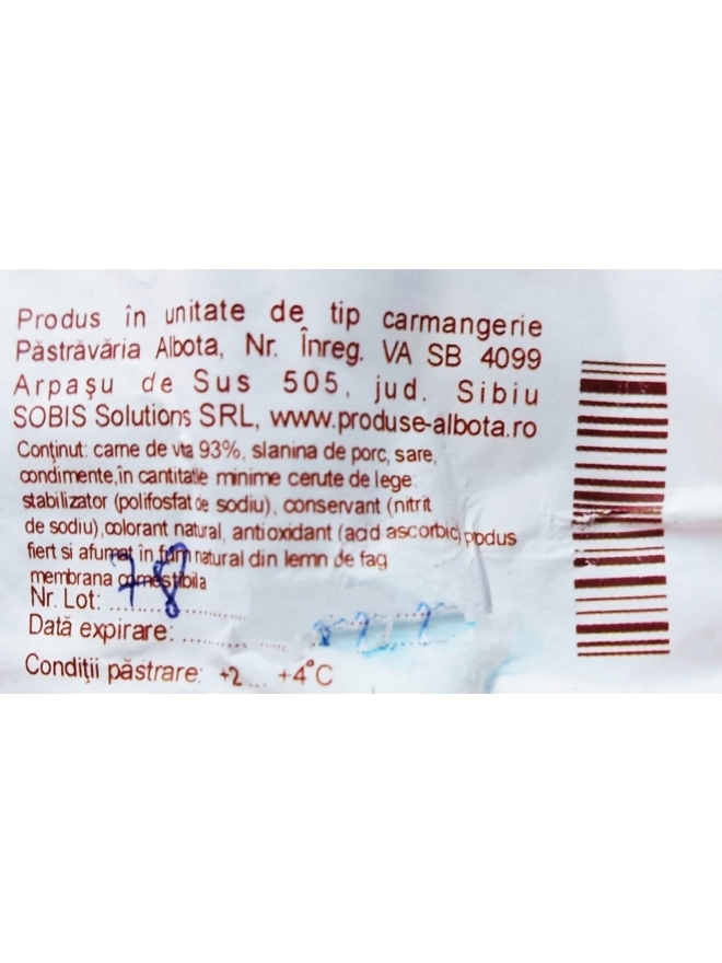 Cremwursti de Vita Angus, Albota, 500g 
