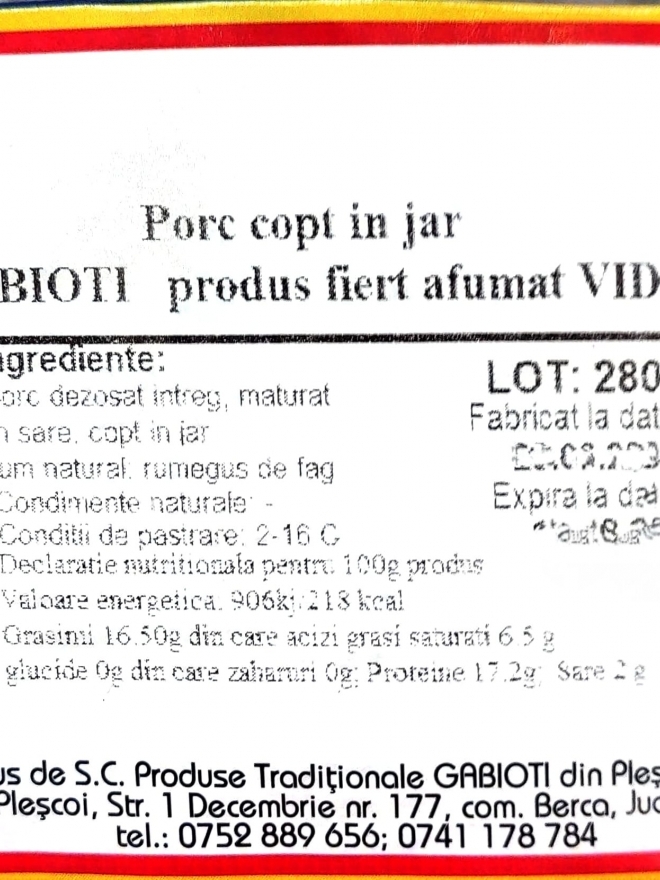 Purcel Copt pe Jar, aprox. 350g