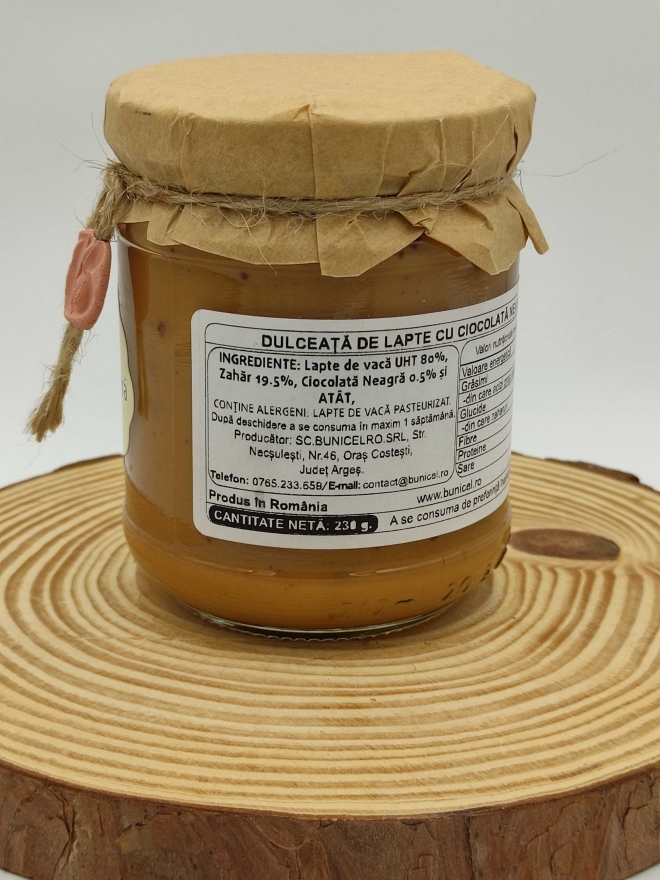 Dulceata de Lapte cu Ciocolata Neagra, 230g 